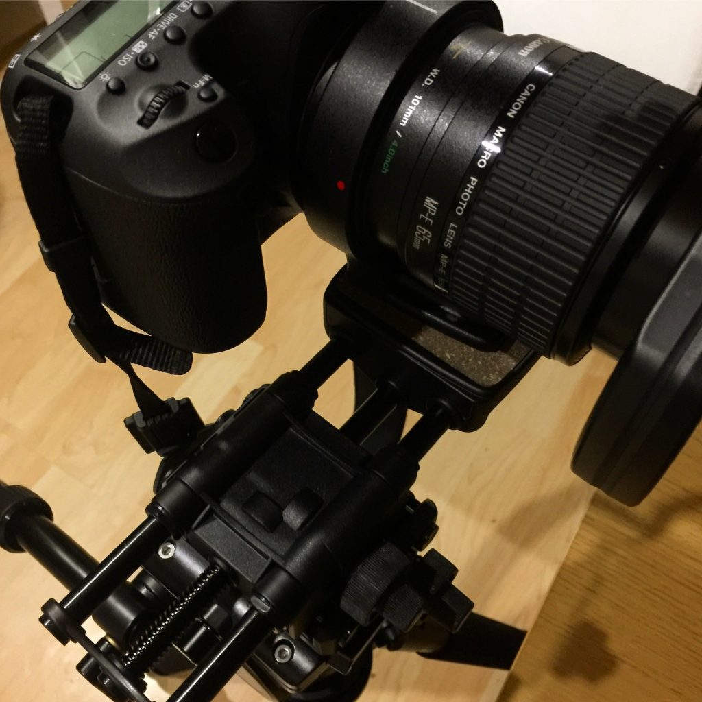 setup for a canon super macro lens