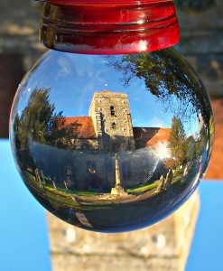 etchingham church and red ball